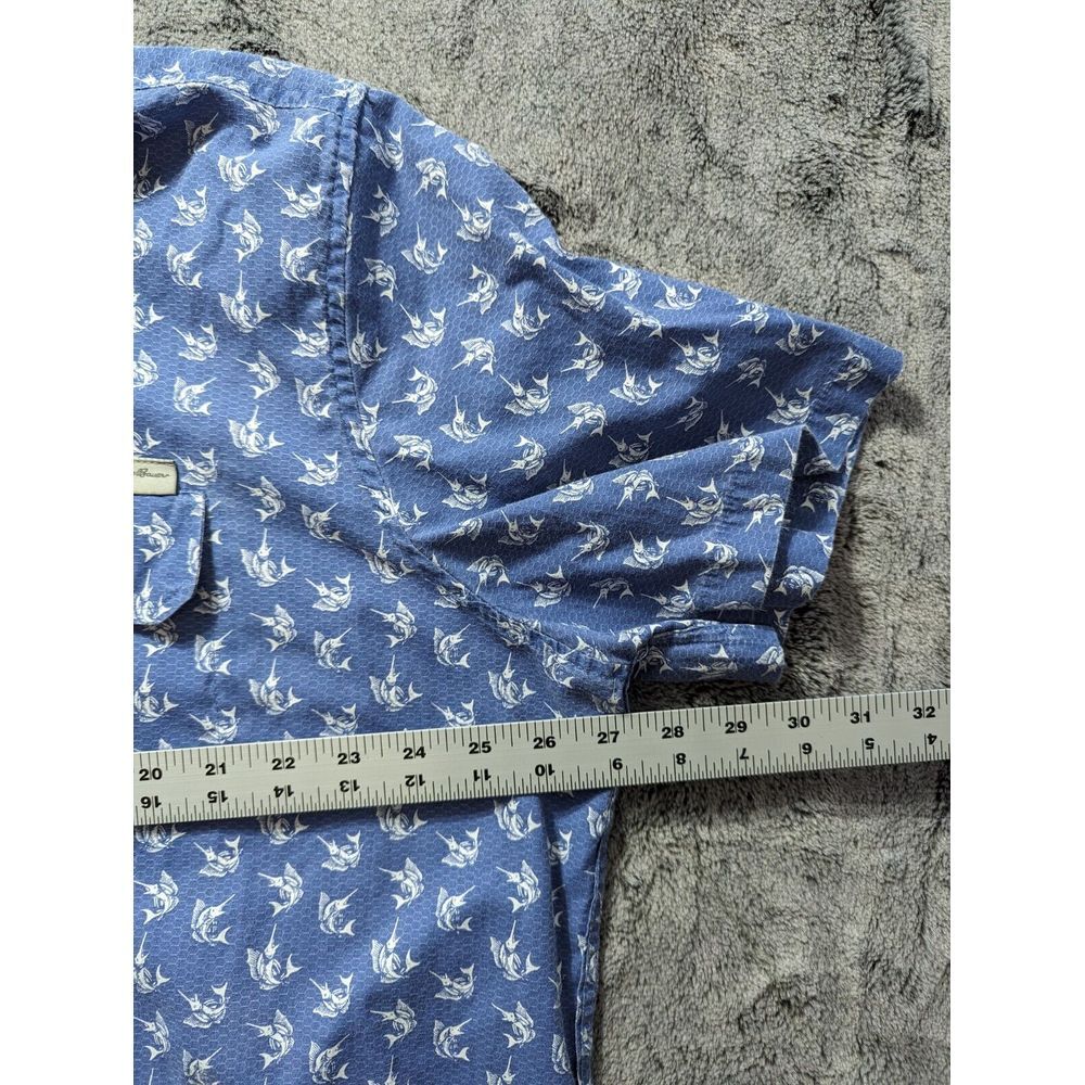 Eddie Bauer Short Sleeve Button Up Shirt Men's Size 2XL Blue - Picture 7 of 10
